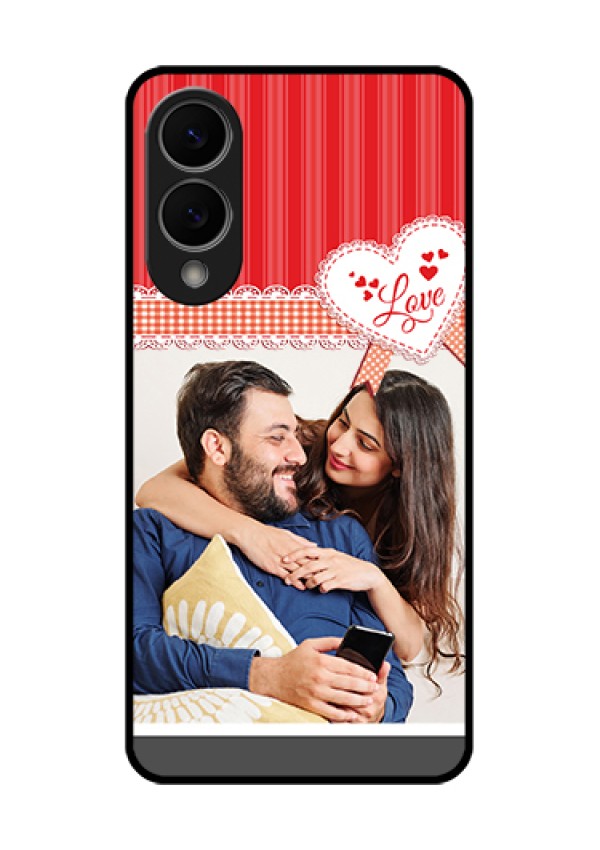 Samsung Galaxy S25 Edge 5G Custom Glass Phone Case - Red Love Pattern Design