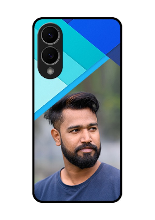 Samsung Galaxy S25 Edge 5G Custom Glass Phone Case - Blue Pattern Design