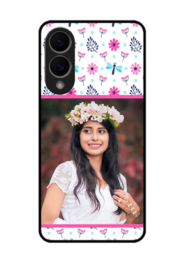 Samsung Galaxy S25 Edge 5G Custom Glass Phone Case - Colorful Flower Design