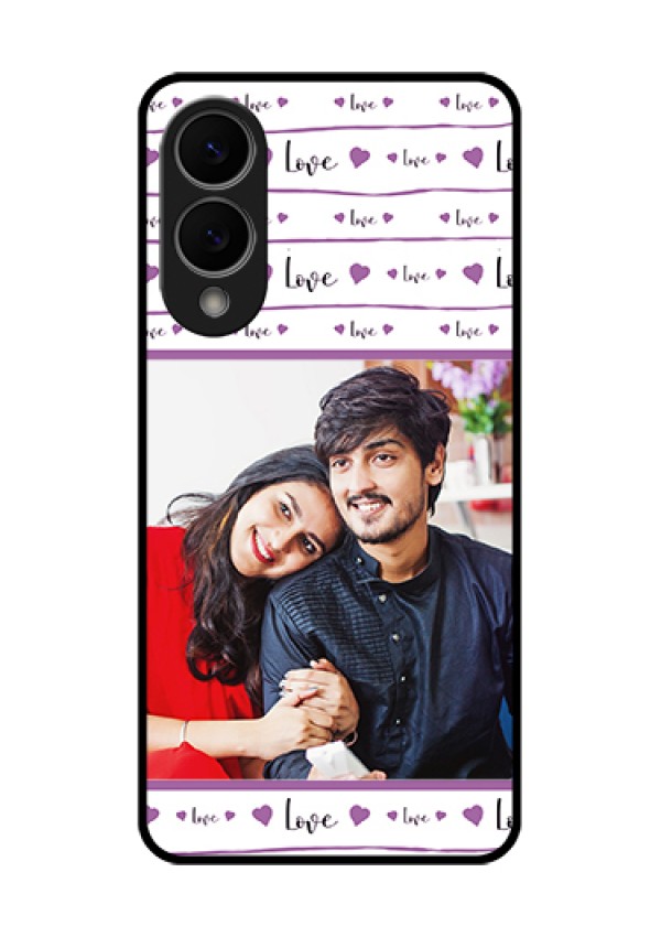 Samsung Galaxy S25 Edge 5G Custom Glass Phone Case - Couples Heart Design