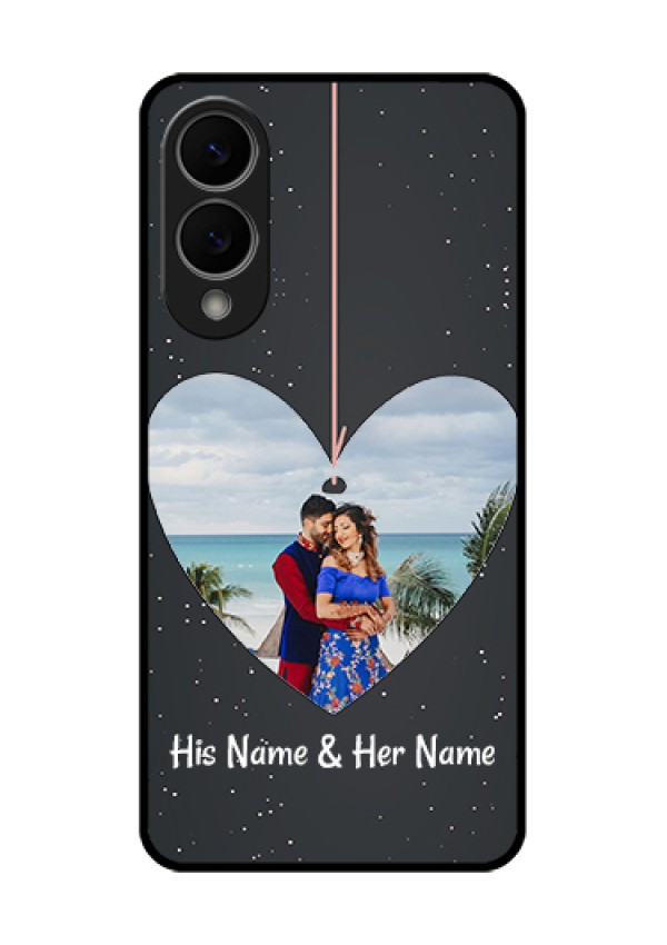 Samsung Galaxy S25 Edge 5G Custom Glass Phone Case - Hanging Heart Design