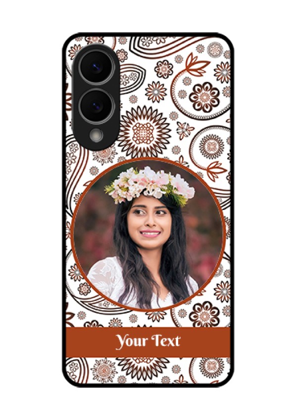 Samsung Galaxy S25 Edge 5G Custom Glass Phone Case - Abstract Flower Design