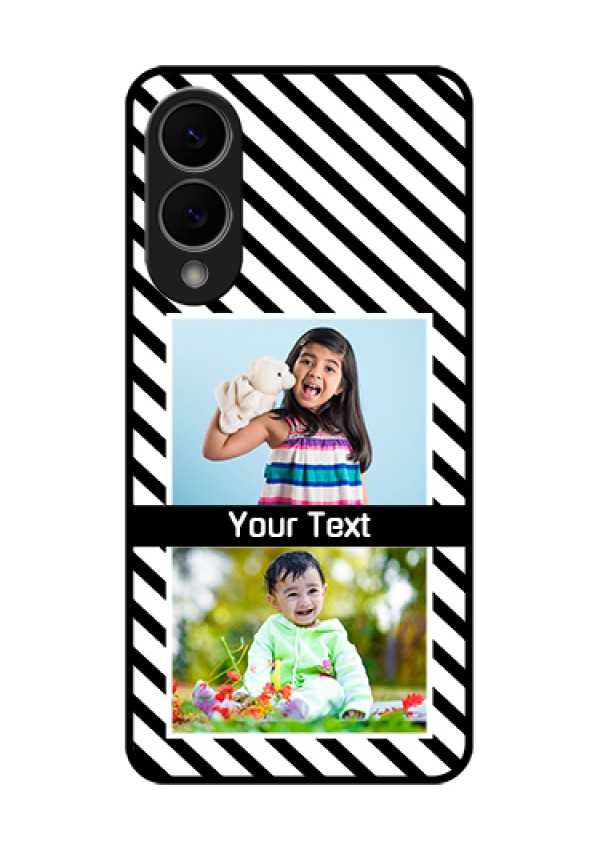 Samsung Galaxy S25 Edge 5G Custom Glass Phone Case - Black And White Stripes Design