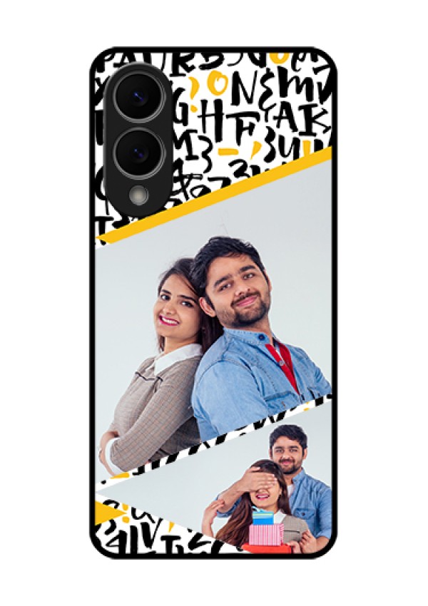 Samsung Galaxy S25 Edge 5G Custom Glass Phone Case - Letters Pattern Design