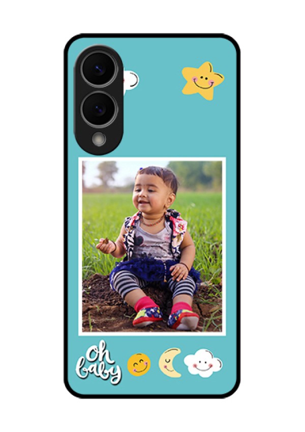 Samsung Galaxy S25 Edge 5G Custom Glass Phone Case - Smiley Kids Stars Design