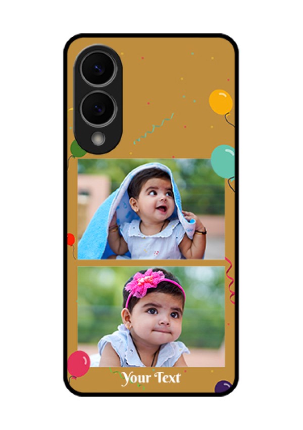 Samsung Galaxy S25 Edge 5G Custom Glass Phone Case - Image Holder With Birthday Celebrations Design
