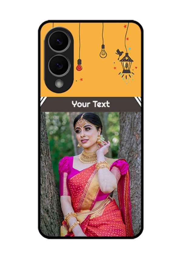 Samsung Galaxy S25 Edge 5G Custom Glass Phone Case - With Family Picture And Icons