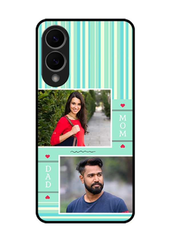 Samsung Galaxy S25 Edge 5G Custom Glass Phone Case - Mom & Dad Pic Design