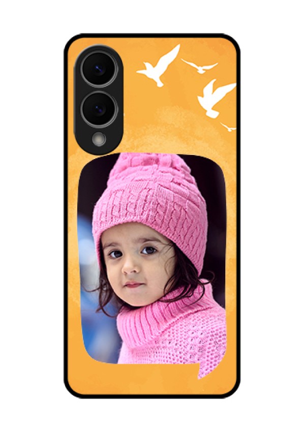Samsung Galaxy S25 Edge 5G Custom Glass Phone Case - Water Color Design With Bird Icons