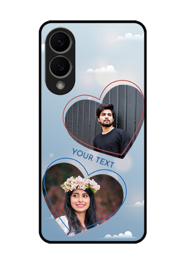 Samsung Galaxy S25 Edge 5G Custom Glass Phone Case - Blue Color Couple Design
