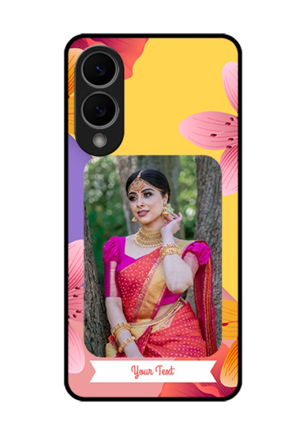 Samsung Galaxy S25 Edge 5G Custom Glass Phone Case - 3 Image With Vintage Floral Design