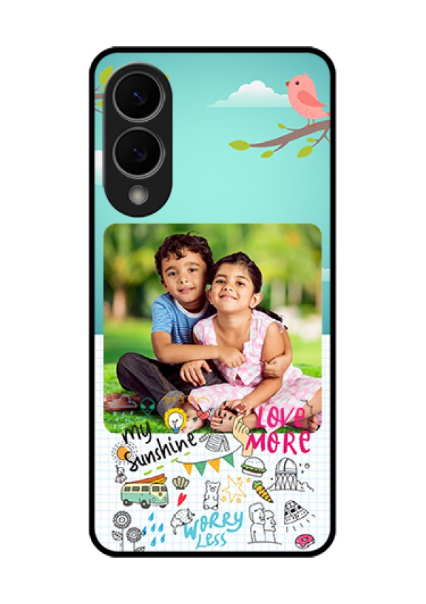 Samsung Galaxy S25 Edge 5G Custom Glass Phone Case - Doodle Love Design