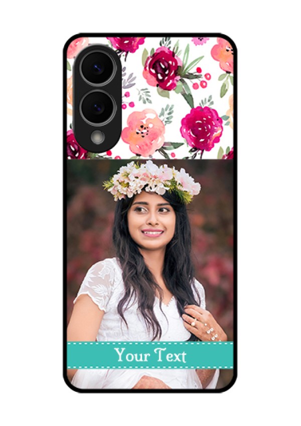 Samsung Galaxy S25 Edge 5G Custom Glass Phone Case - Water Colors Floral Design