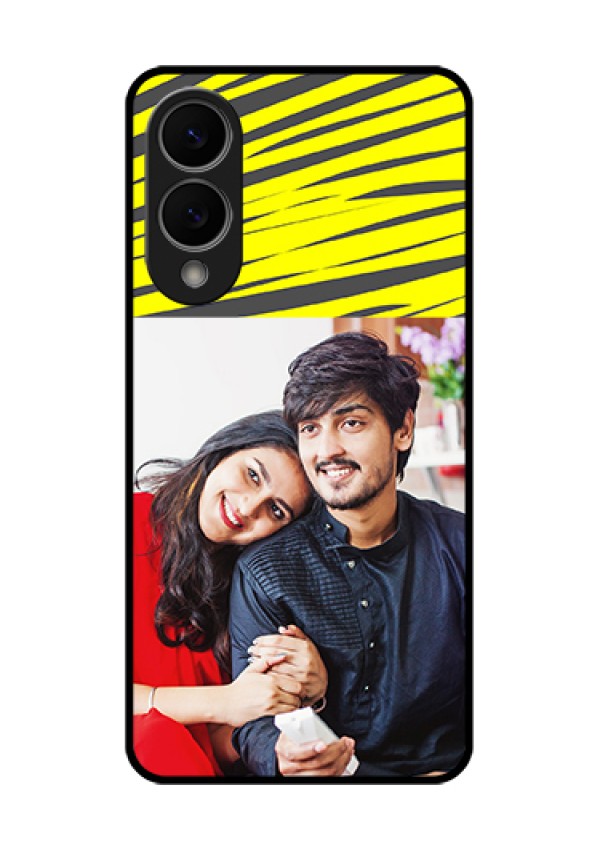 Samsung Galaxy S25 Edge 5G Custom Glass Phone Case - Yellow Abstract Design