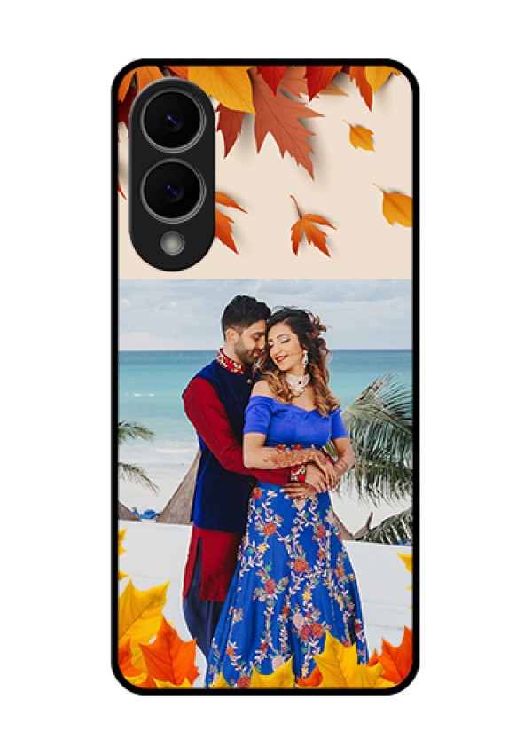 Samsung Galaxy S25 Edge 5G Custom Glass Phone Case - Autumn Maple Leaves Design