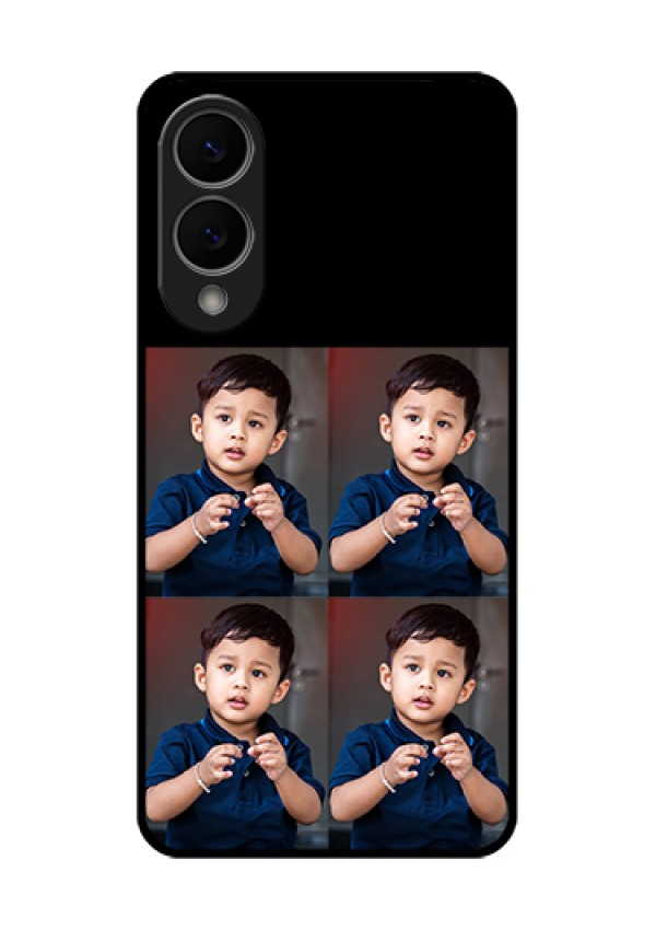 Samsung Galaxy S25 Edge 5G Custom Glass Phone Case - 4 Image Holder Design