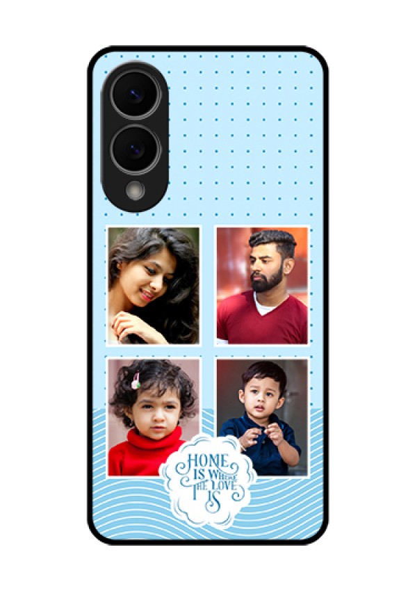 Samsung Galaxy S25 Edge 5G Custom Glass Phone Case - Cute Love Quote With 4 Pic Upload Design