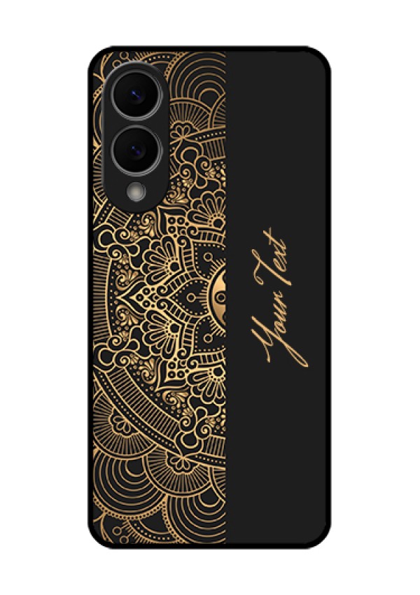 Samsung Galaxy S25 Edge 5G Custom Glass Phone Case - Mandala Art With Custom Text Design