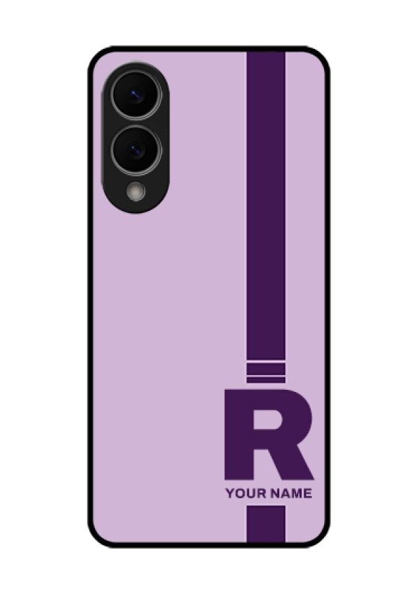 Samsung Galaxy S25 Edge 5G Custom Glass Phone Case - Simple Dual Tone Stripe With Name Design