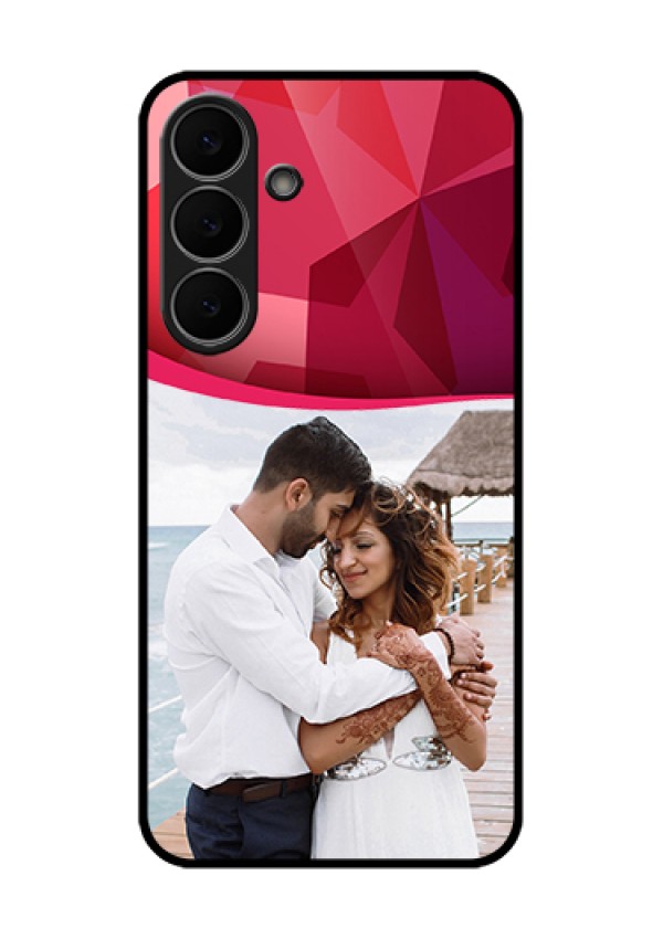 Samsung Galaxy S25 FE 5G Custom Glass Phone Case - Red Abstract Design