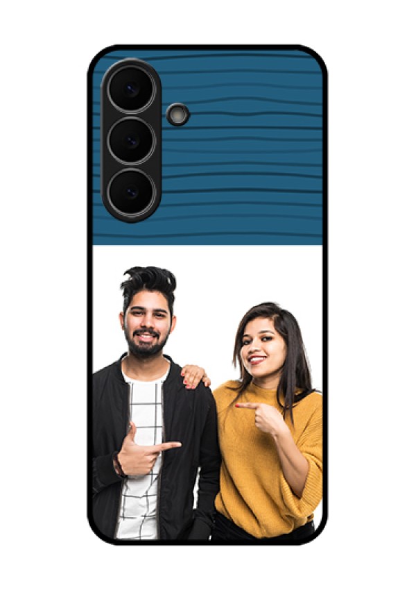 Samsung Galaxy S25 FE 5G Custom Glass Phone Case - Blue Pattern Cover Design