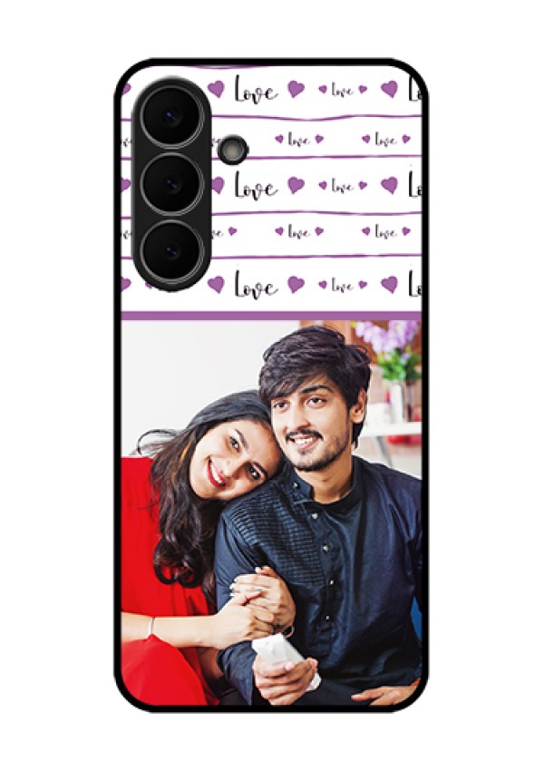 Samsung Galaxy S25 FE 5G Custom Glass Phone Case - Couples Heart Design