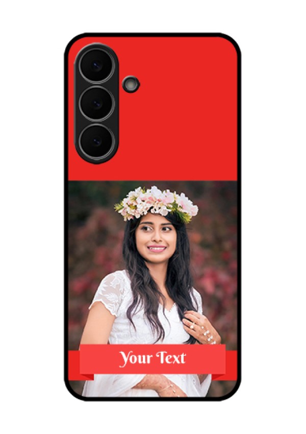 Samsung Galaxy S25 FE 5G Custom Glass Phone Case - Simple Red Color Design