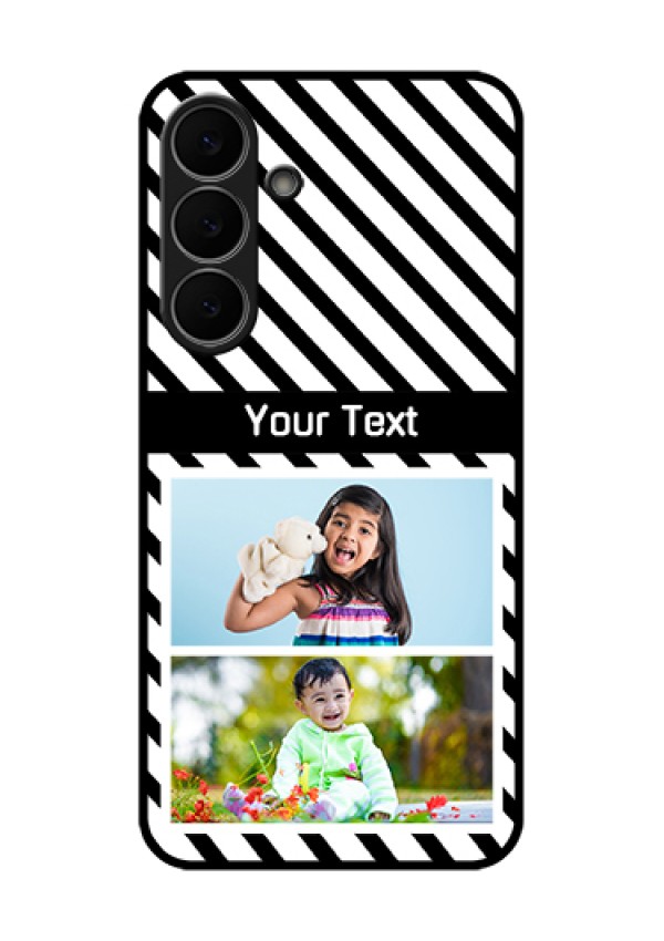 Samsung Galaxy S25 FE 5G Custom Glass Phone Case - Black And White Stripes Design