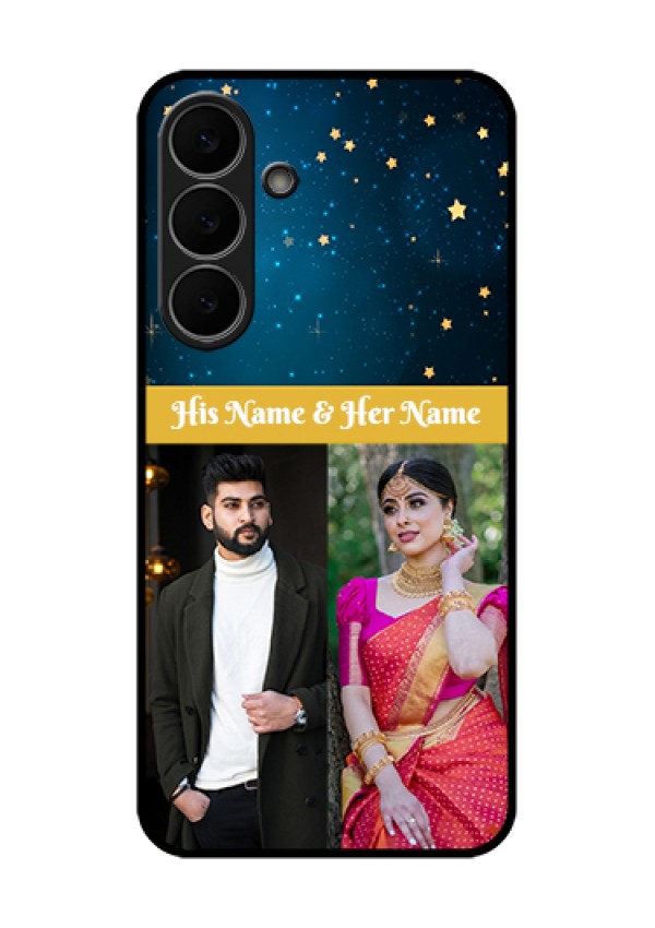 Samsung Galaxy S25 FE 5G Custom Glass Phone Case - Galaxy Stars Backdrop Design