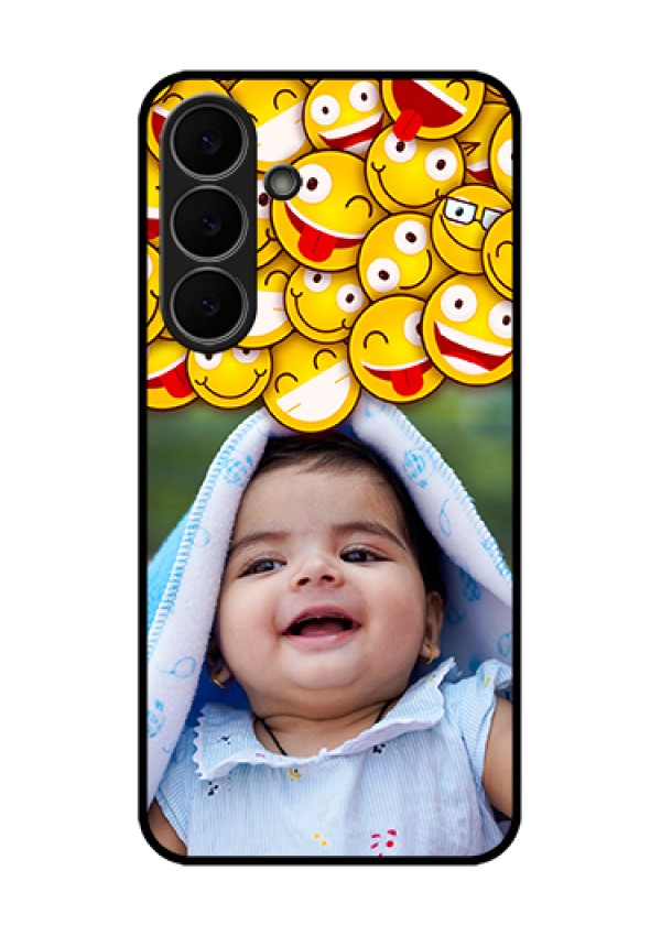 Samsung Galaxy S25 FE 5G Custom Glass Phone Case - With Smiley Emoji Design