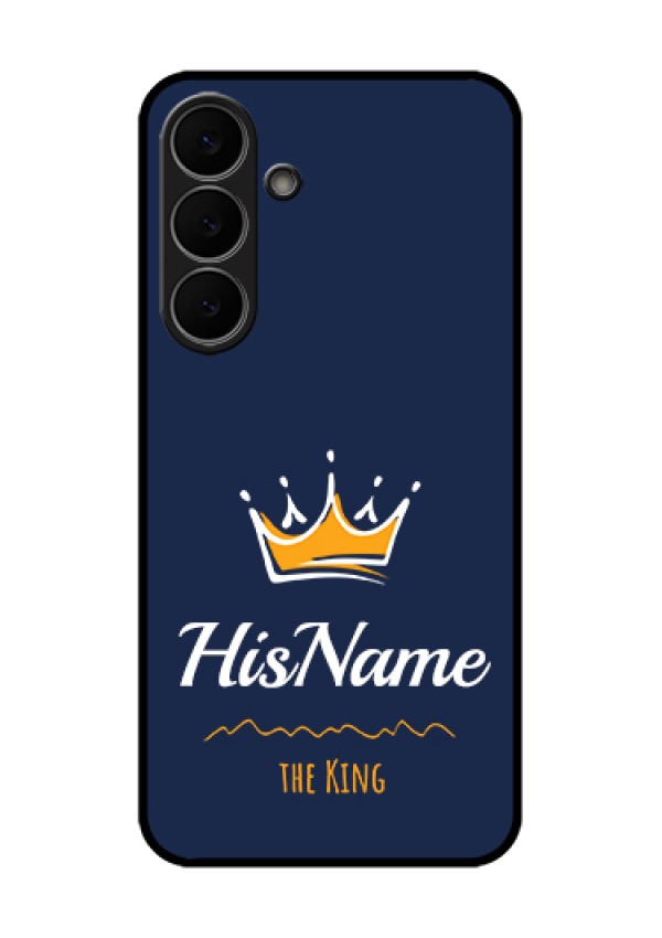 Samsung Galaxy S25 FE 5G Custom Glass Phone Case - King With Name Design