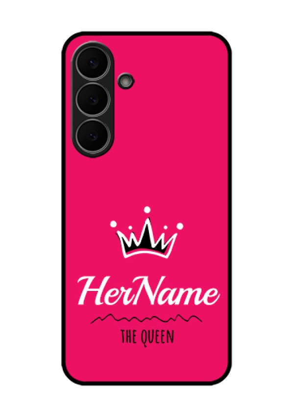 Samsung Galaxy S25 FE 5G Custom Glass Phone Case - Queen With Name Design