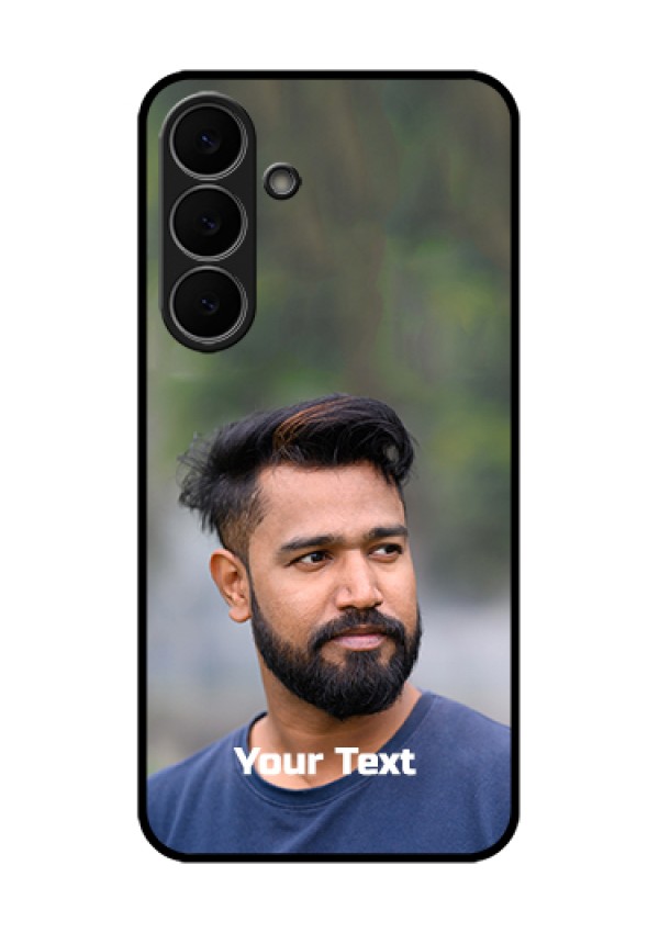 Samsung Galaxy S25 FE 5G Custom Glass Phone Case - Photo With Text Design