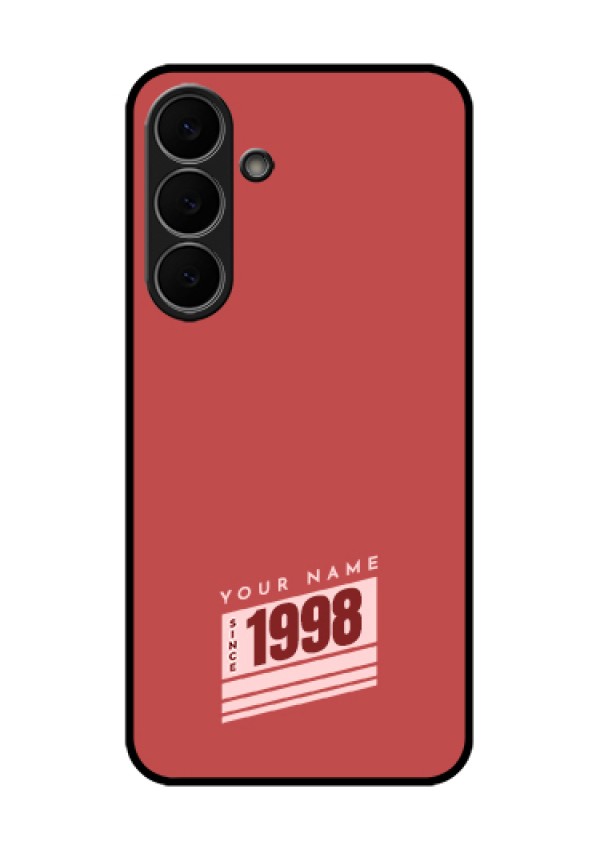 Samsung Galaxy S25 FE 5G Custom Glass Phone Case - Red Custom Year Of Birth Design