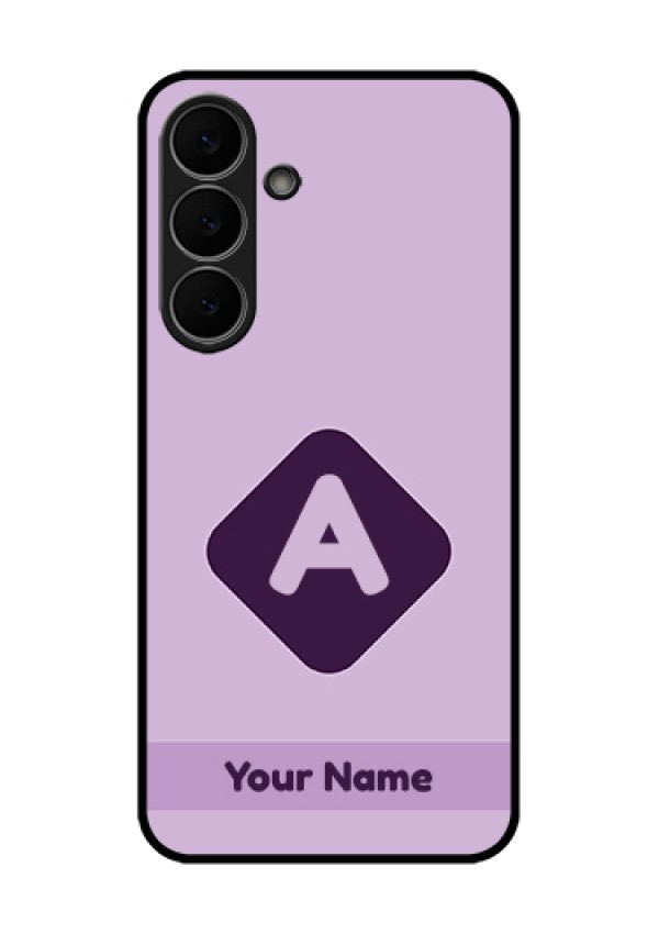 Samsung Galaxy S25 FE 5G Custom Glass Phone Case - Custom Letter In Curved Badge Design