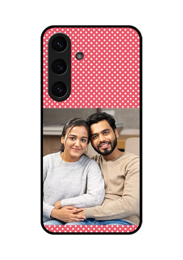 Galaxy S25 Plus 5G Custom Glass Phone CaseWhite Dotted Design