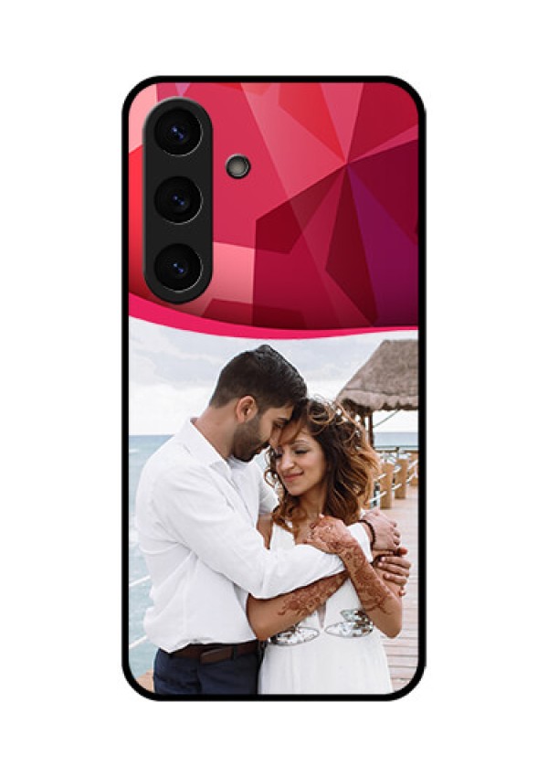Galaxy S25 Plus 5G Custom Glass Phone CaseRed Abstract Design