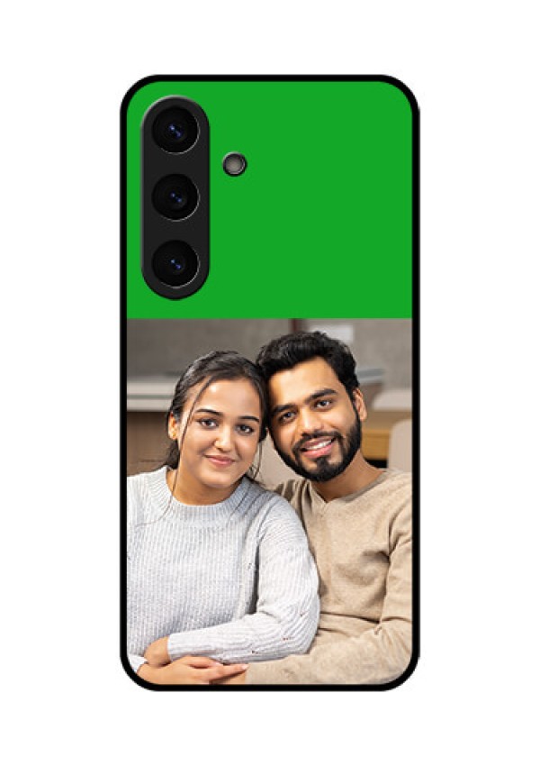 Galaxy S25 Plus 5G Custom Glass Phone CaseGreen Pattern Design