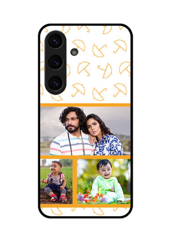 Galaxy S25 Plus 5G Custom Glass Phone CaseYellow Pattern Design