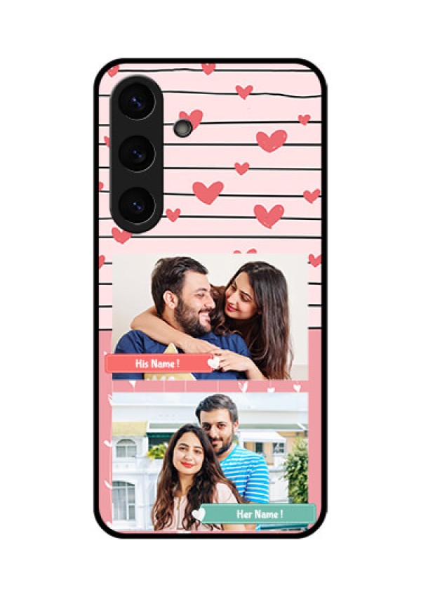 Galaxy S25 Plus 5G Custom Glass Phone CasePhoto With Heart Design