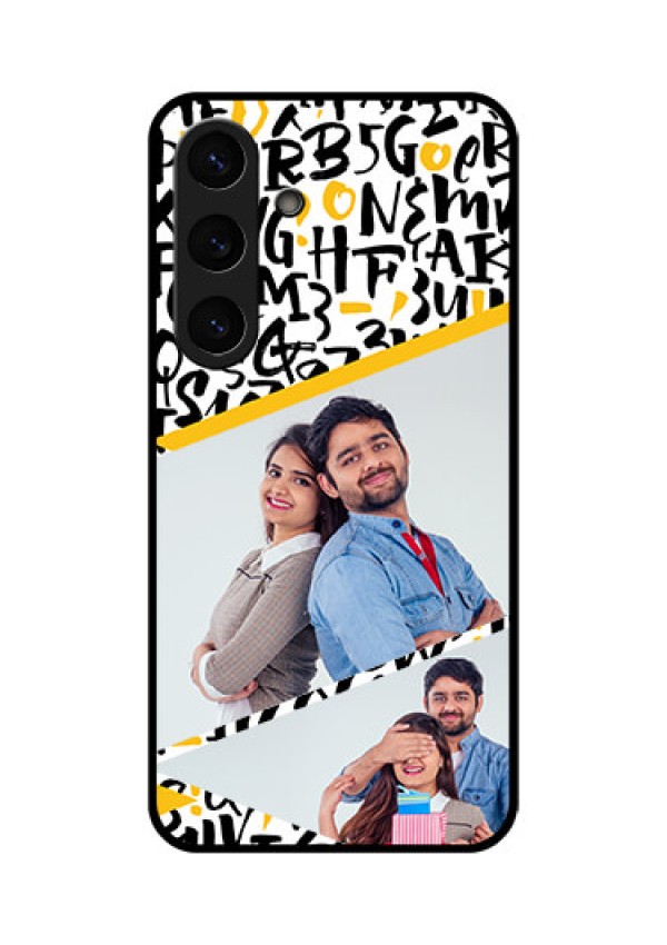 Galaxy S25 Plus 5G Custom Glass Phone CaseLetters Pattern Design