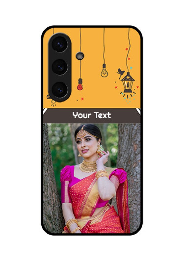 Galaxy S25 Plus 5G Custom Glass Phone CaseWith Family Picture And Icons
