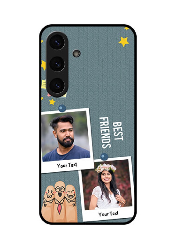 Galaxy S25 Plus 5G Custom Glass Phone CaseSticky Frames And Friendship Design
