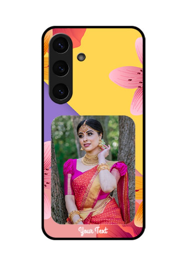 Galaxy S25 Plus 5G Custom Glass Phone Case3 Image With Vintage Floral Design