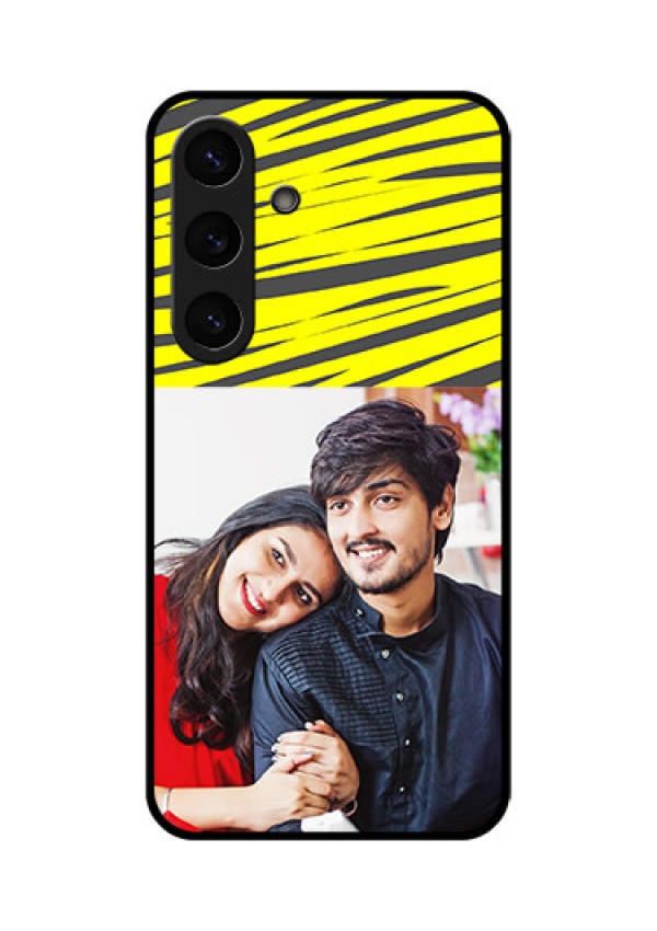 Galaxy S25 Plus 5G Custom Glass Phone CaseYellow Abstract Design