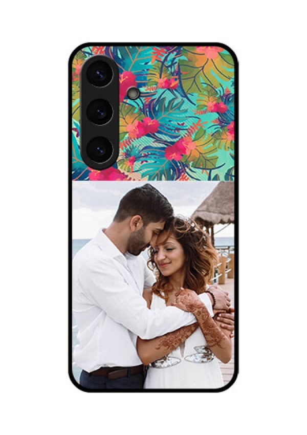 Galaxy S25 Plus 5G Custom Glass Phone CaseWatercolor Floral Design