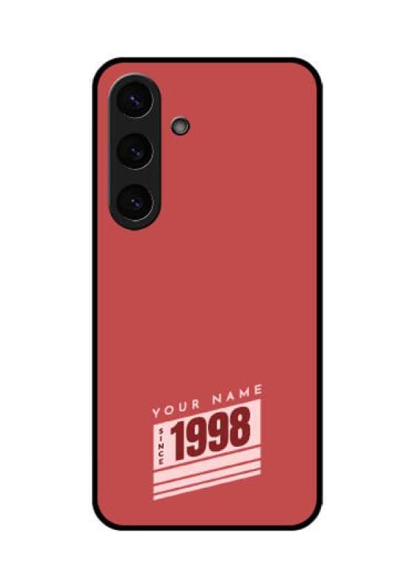 Galaxy S25 Plus 5G Custom Glass Phone CaseRed Custom Year Of Birth Design