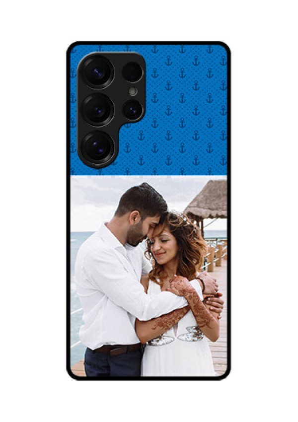 Galaxy S25 Ultra 5G Custom Glass Phone CaseBlue Anchors Design