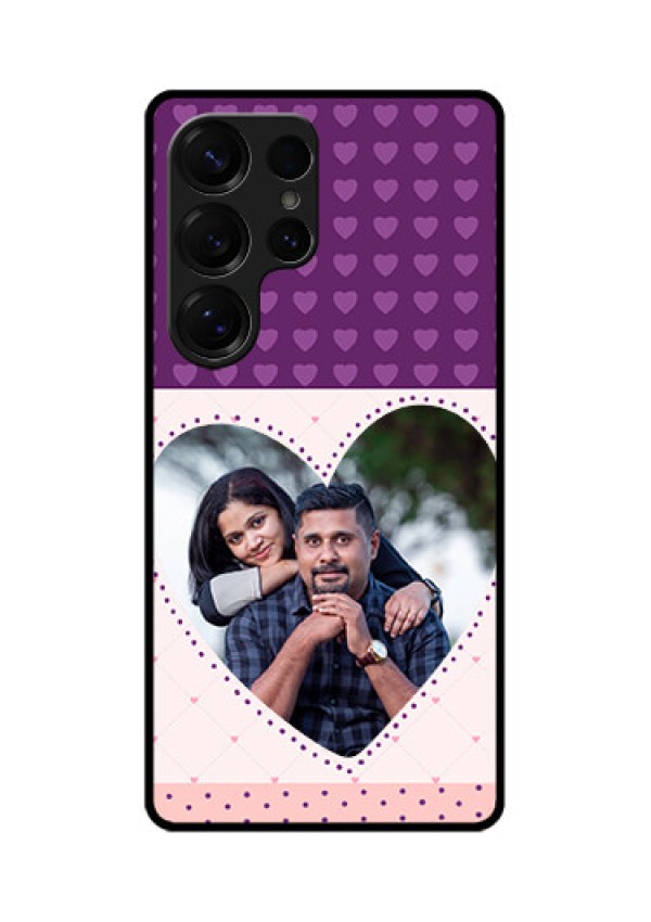 Galaxy S25 Ultra 5G Custom Glass Phone CaseViolet Love Dots Design