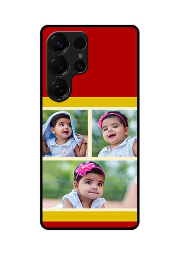 Galaxy S25 Ultra 5G Custom Glass Phone CaseMultiple Pic Upload Design